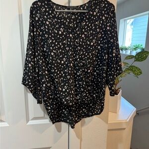 Floral Black Blouse